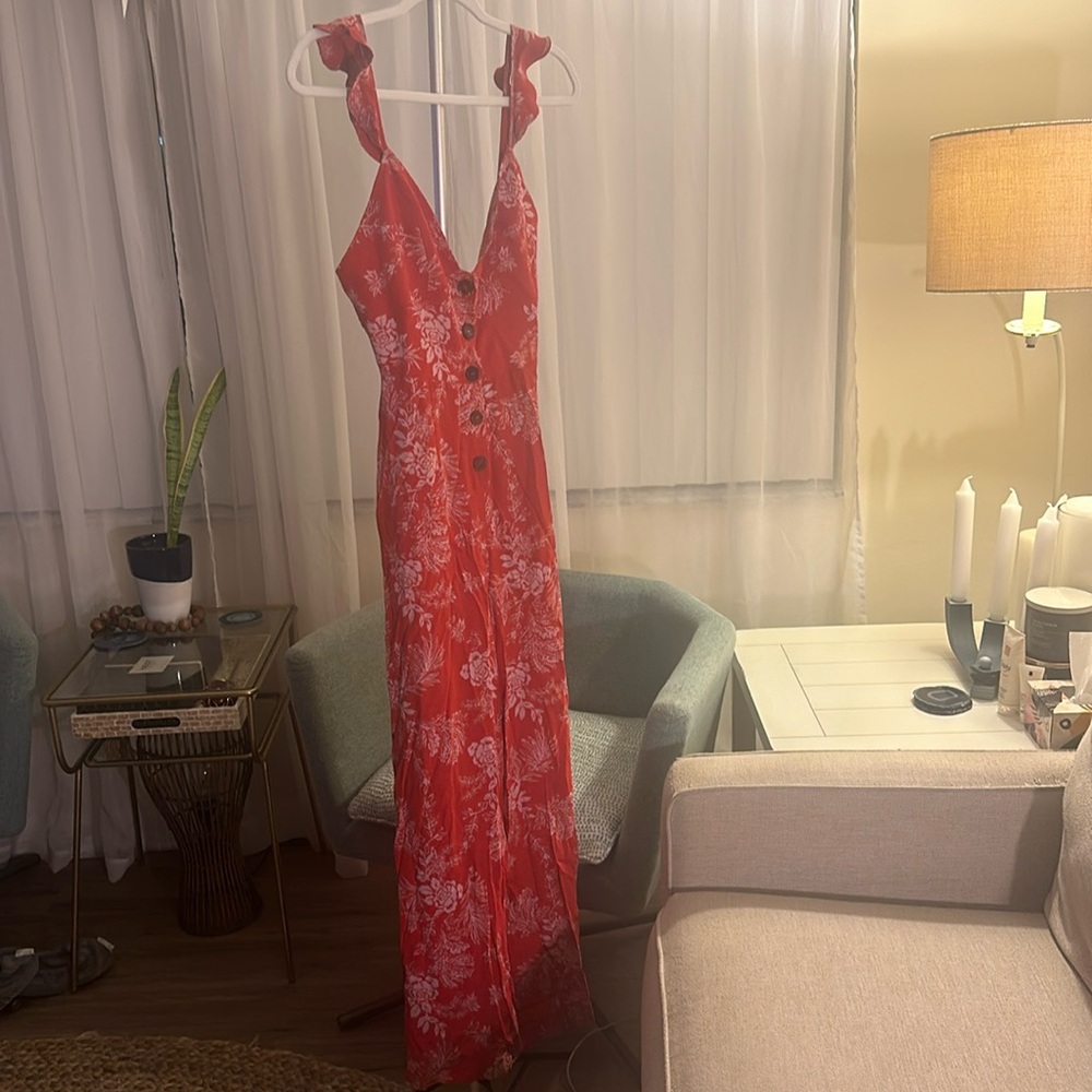 NWOT Free people red floral Aloha jumpsuit size 0